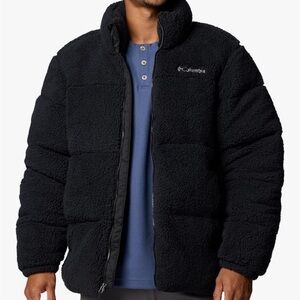 NWOT Columbia Men's Black Sherpa Puffer Jacket Medium